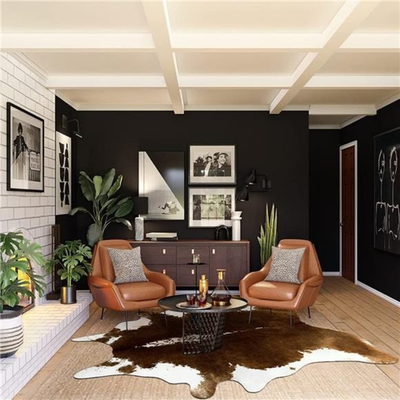 Premium Faux Cowhide Rug 6.2 x 5.2 Feet, Durable and Large Size Cow Print Rugs